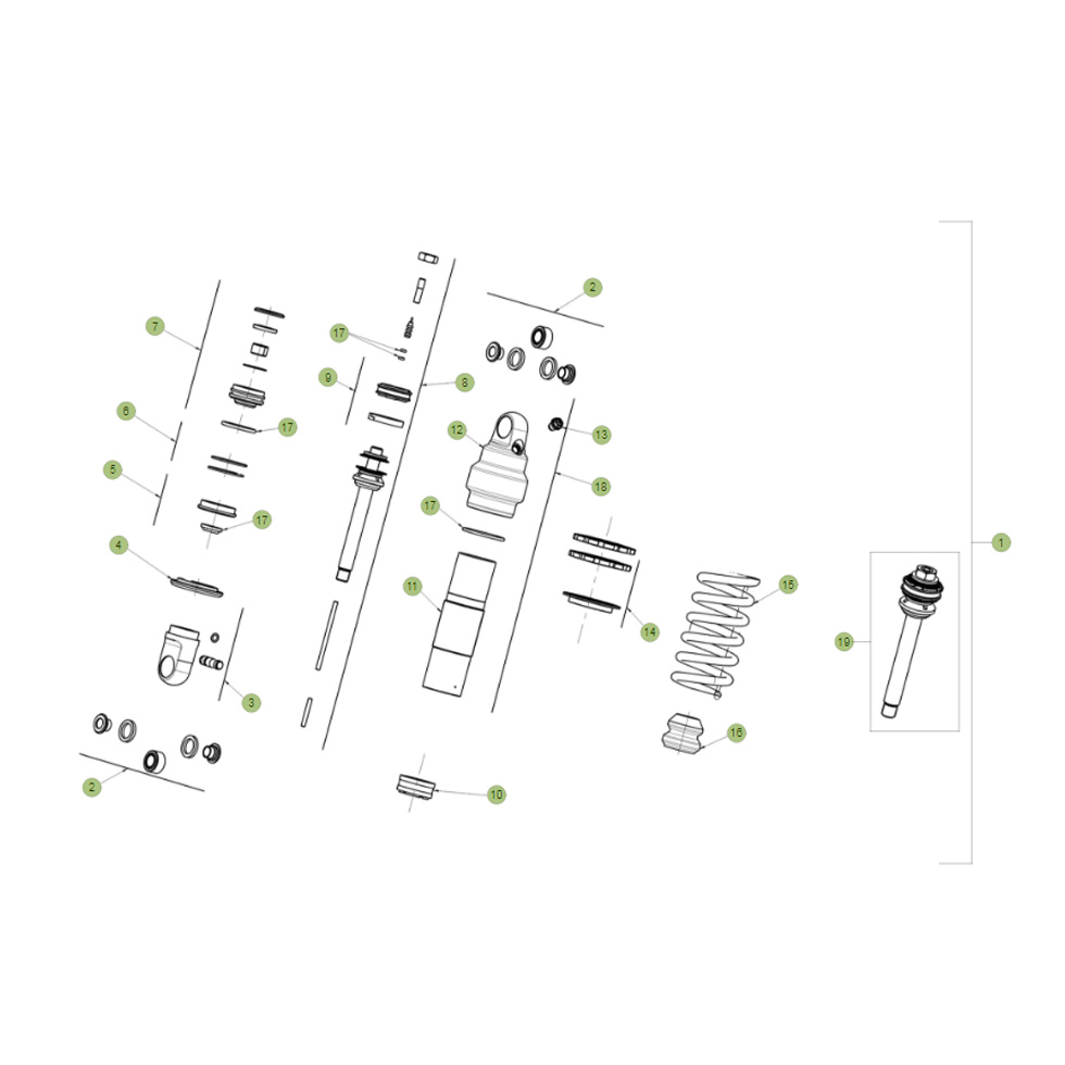 Beta EVO250 Factory 16 Schwingarm/Federbein 2 Ersatzteile