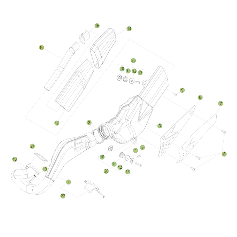 Beta EVO250 Factory 13 Auspuffsystem 1 Ersatzteile
