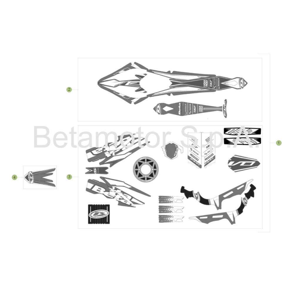 Beta EVO250 Factory 16 Verkleidung/Sitzbank/Tank 2 Ersatzteile