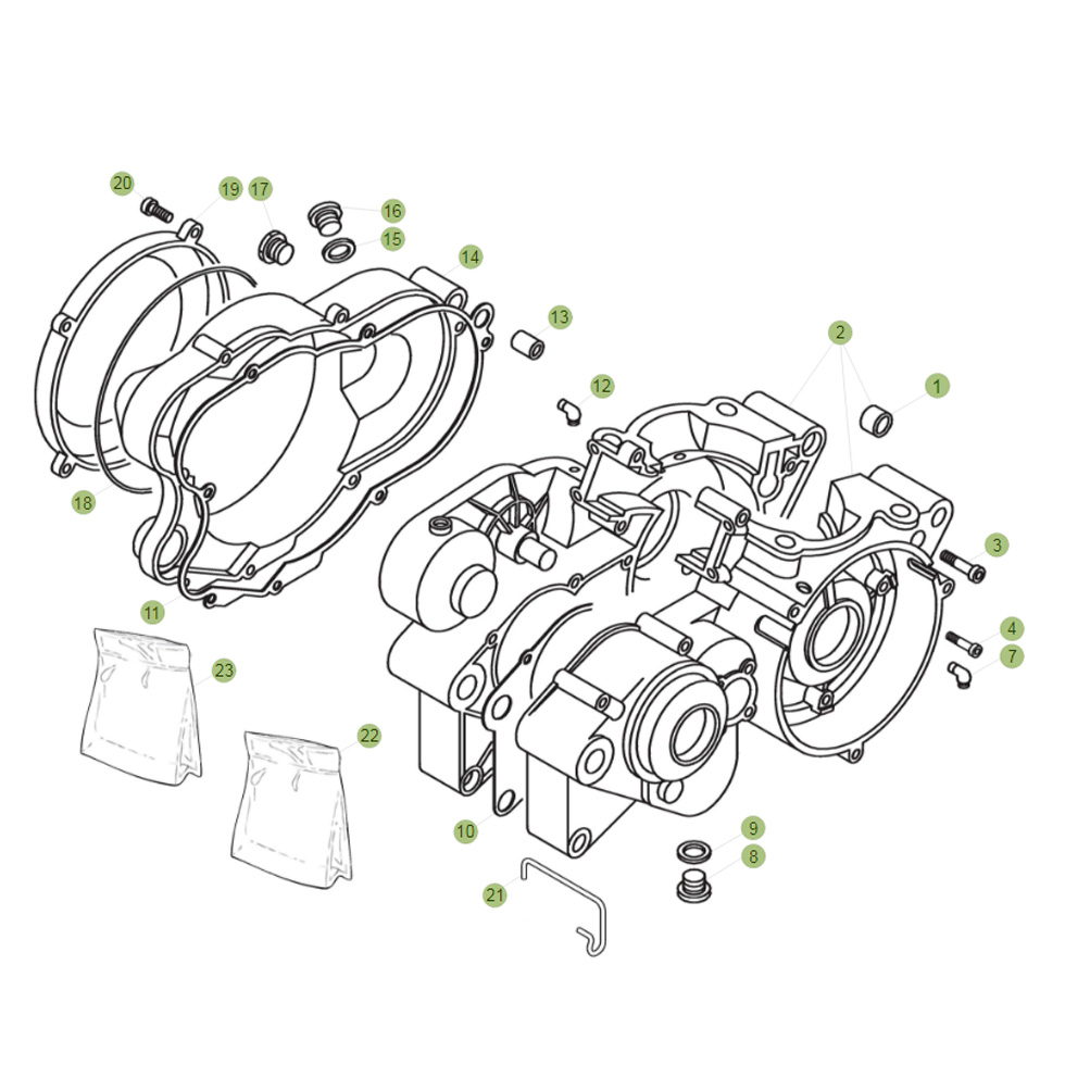 Beta EVO250 Factory 16 Motorgehäuse Ersatzteile