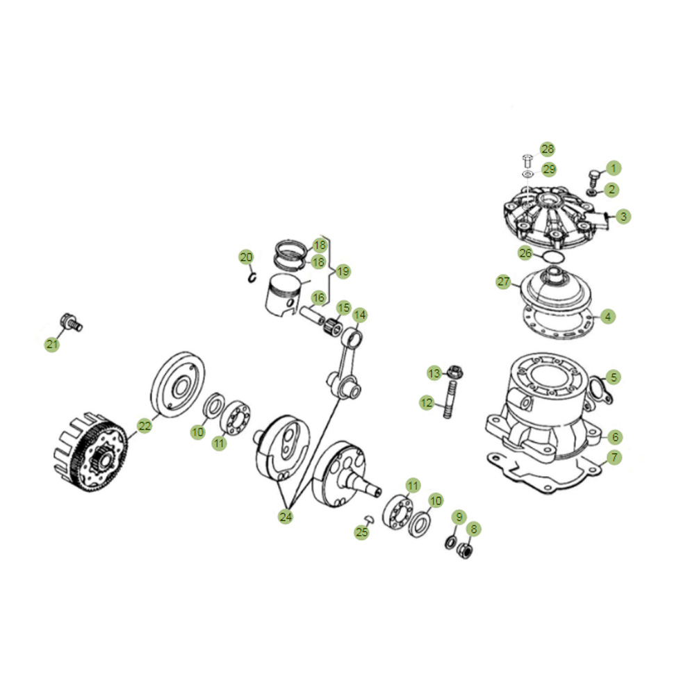 Beta EVO250 Factory 14 Kurbelwelle/Kolben/Ausgleichswelle 1 Ersatzteile
