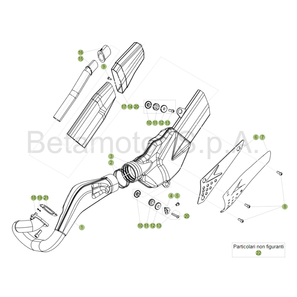 Beta  EVO250 Factory 20 Auspuffsystem Ersatzteile