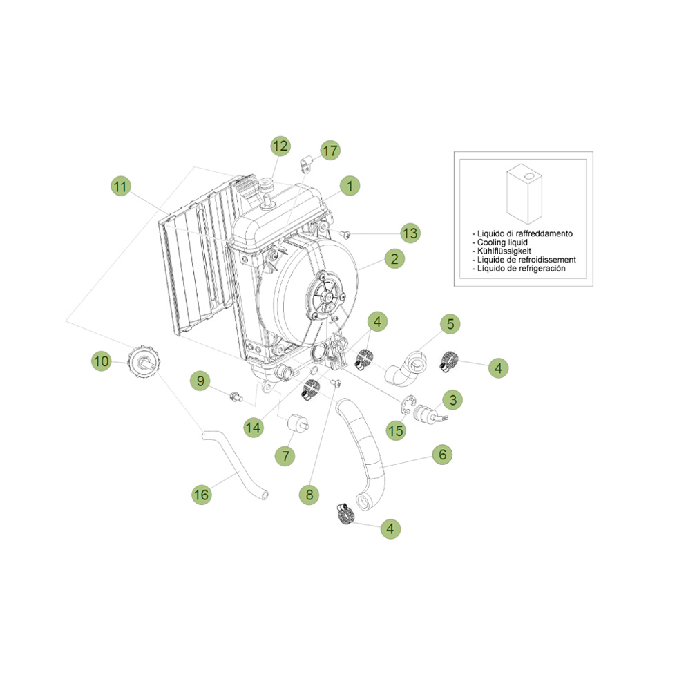 Beta EVO250 Factory 15 Kühlsystem Ersatzteile