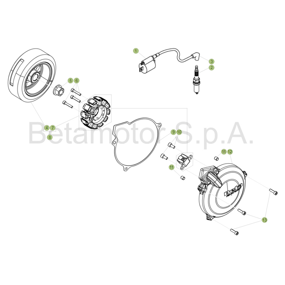 Beta EVO250 Factory 17 Zündanlage Ersatzteile Beta EVO250 Factory 17 Zündanlage Ersatzteile