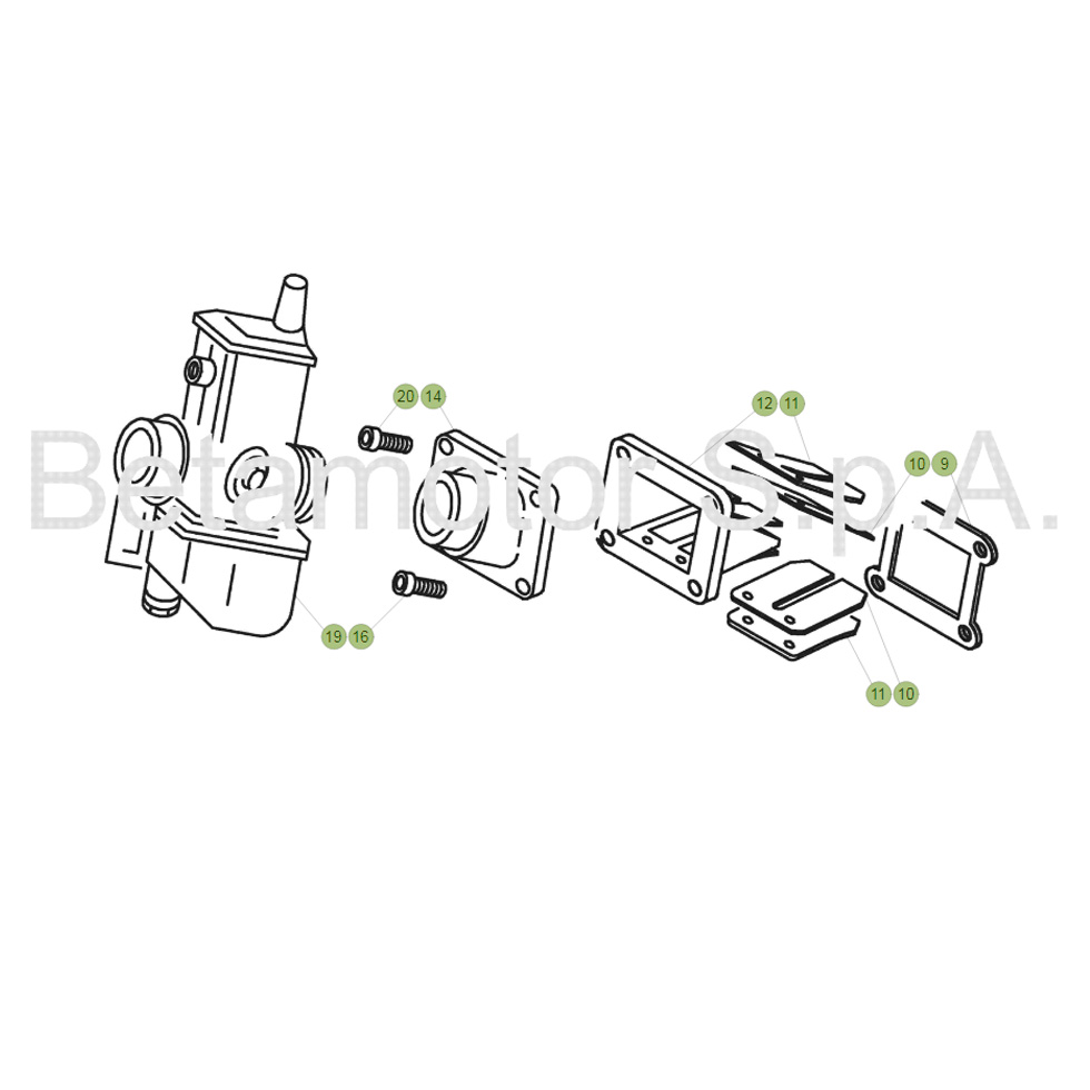 Beta EVO250 Factory 17 Vergaser 1 Ersatzteile
