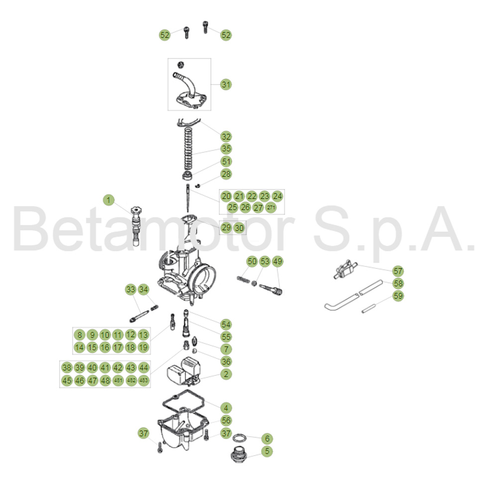 Beta  EVO250 Factory 20 Vergaser 2 Ersatzteile