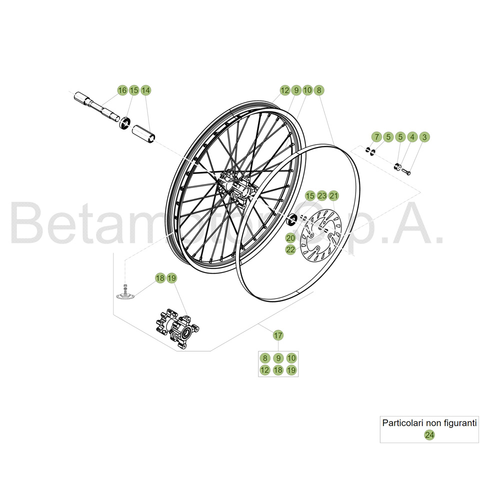 Beta EVO300 4T 14 Vorderrad Ersatzteile Beta EVO300 4T 14 Vorderrad Ersatzteile