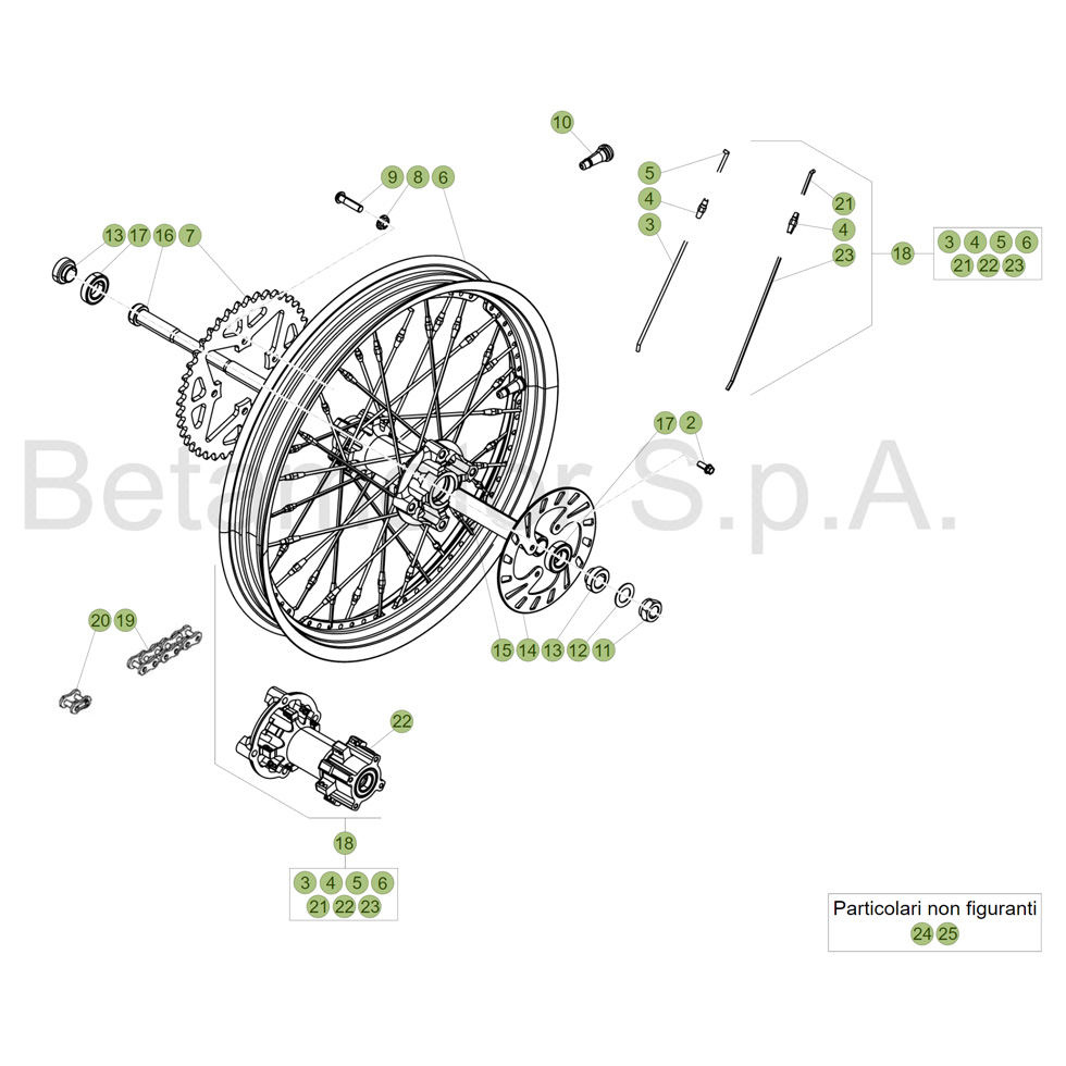 Beta EVO300 4T 14 Hinterrad Ersatzteile