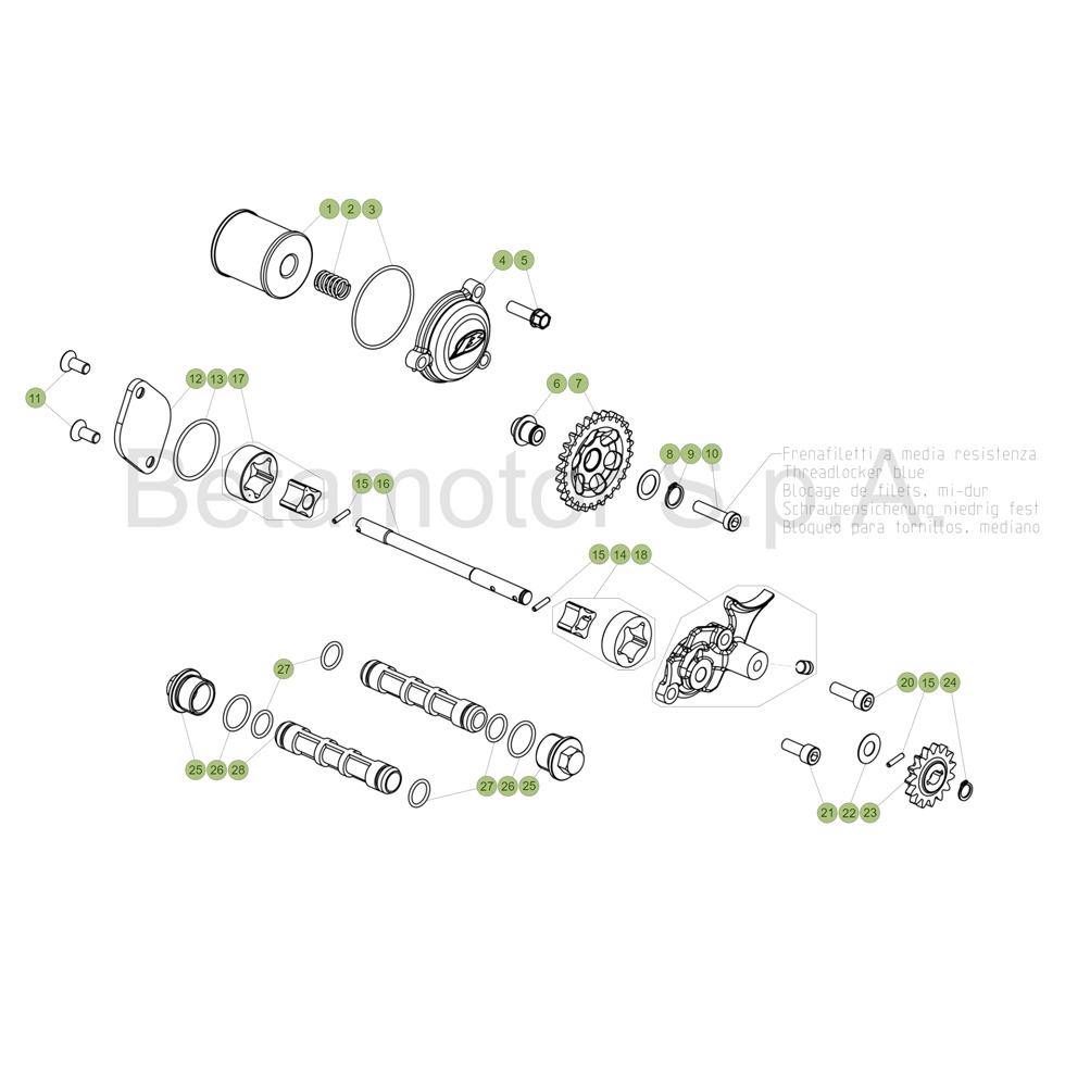 Beta EVO300 4T 14 Schmiersystem Ersatzteile Beta EVO300 4T 14 Schmiersystem Ersatzteile