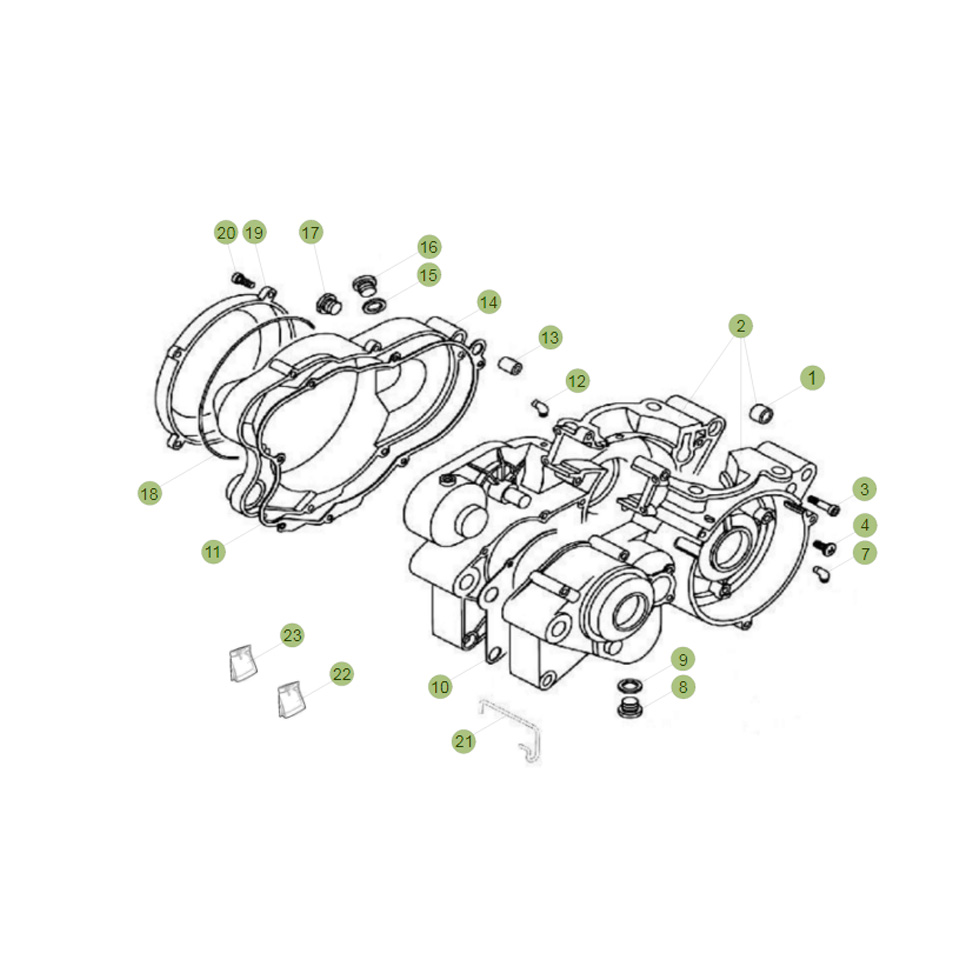 Beta EVO300 Factory 15 Motorgehäuse Ersatzteile