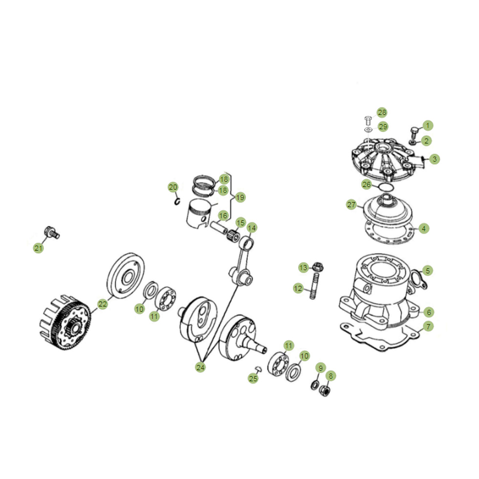 Beta EVO300 Factory 15 Kurbelwelle/Kolben/Ausgleichswelle Ersatzteile