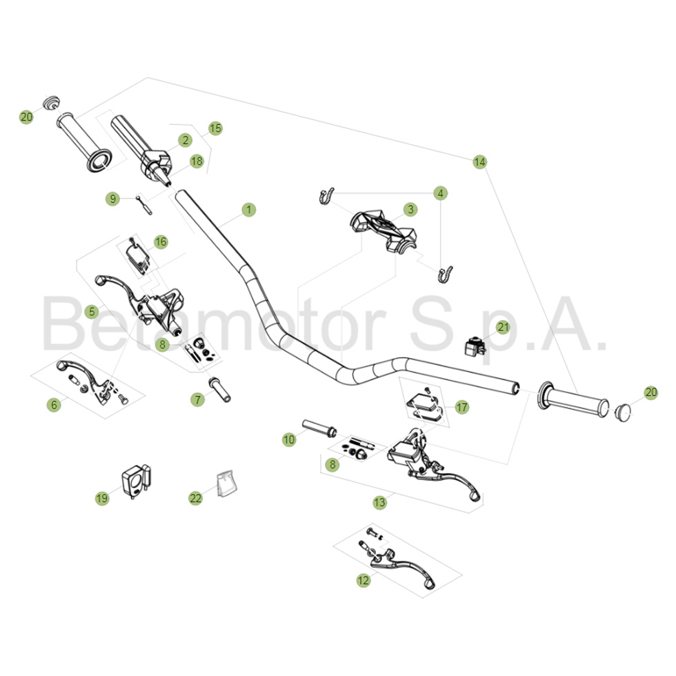 Beta EVO300 Factory 16 Lenker/Armaturen Ersatzteile