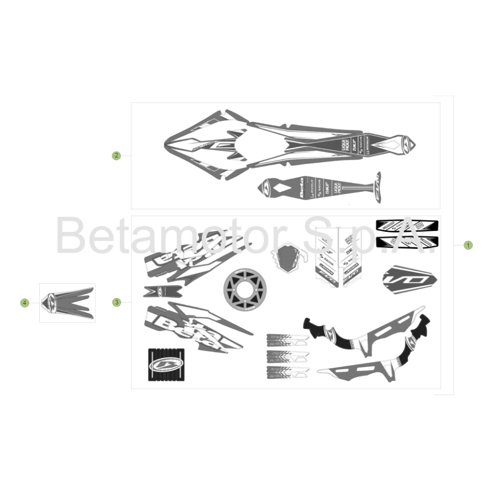 Beta EVO300 Factory 16 Verkleidung/Sitzbank/Tank 2 Ersatzteile