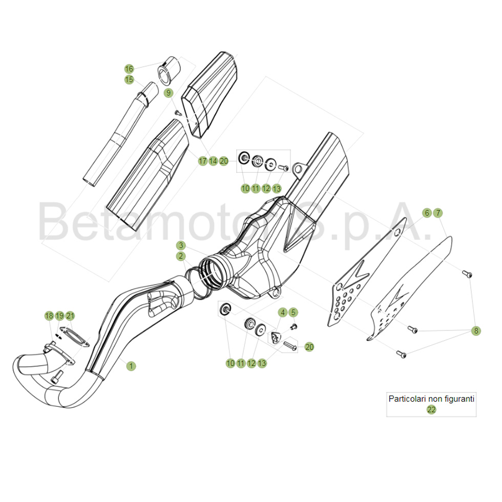 Beta EVO300 Factory 17 Auspuffsystem Ersatzteile Beta EVO300 Factory 17 Auspuffsystem Ersatzteile