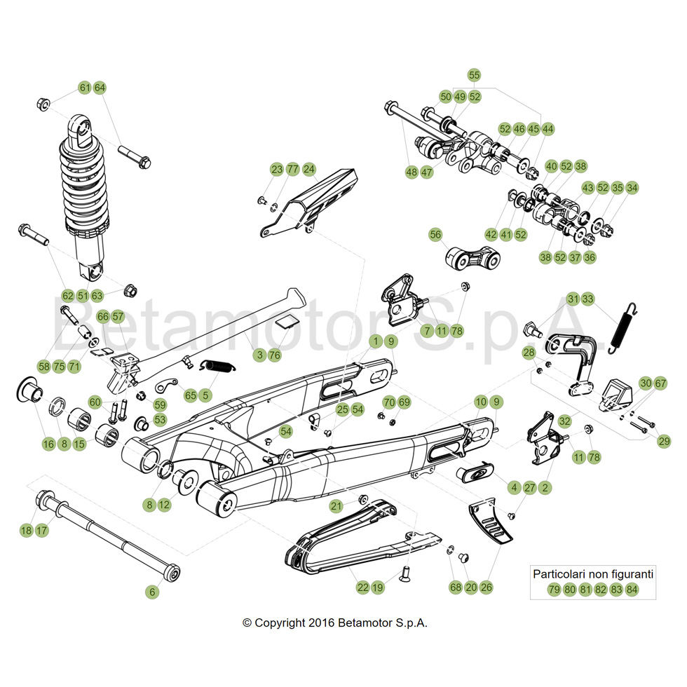 Beta EVO300 Factory 4T 17 Schwingarm/Federbein Ersatzteile Beta EVO300 Factory 4T 17 Schwingarm/Federbein Ersatzteile