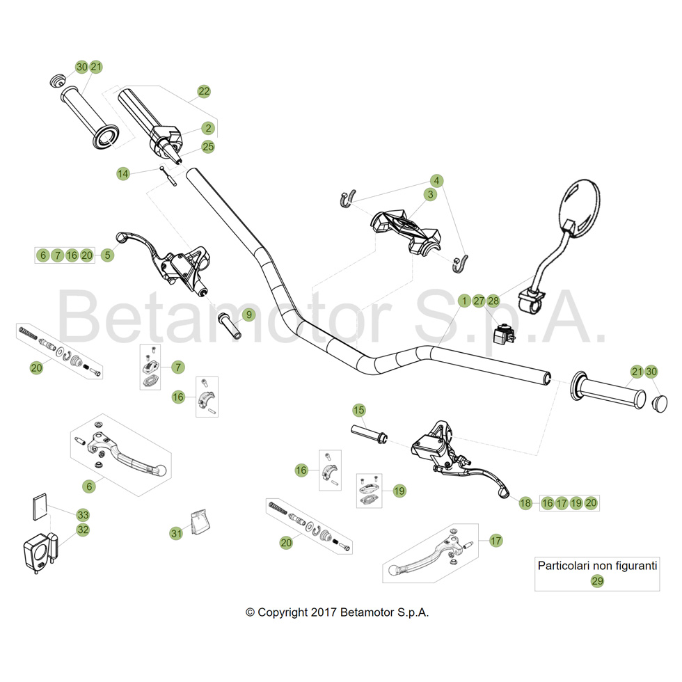 Beta EVO300 Factory 4T 17 Lenker/Armaturen Ersatzteile Beta EVO300 Factory 4T 17 Lenker/Armaturen Ersatzteile