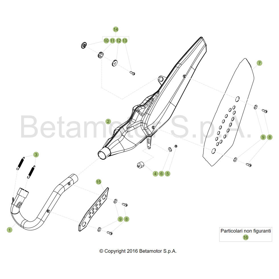 Beta EVO300 Factory 4T 17 Auspuffsystem Ersatzteile Beta EVO300 Factory 4T 17 Auspuffsystem Ersatzteile