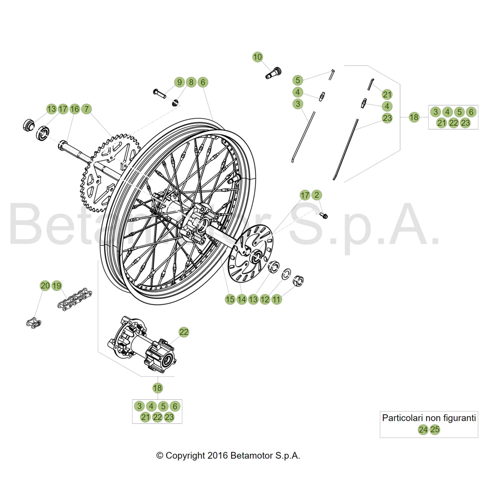 Beta EVO300 Factory 4T 17 Hinterrad Ersatzteile Beta EVO300 Factory 4T 17 Hinterrad Ersatzteile