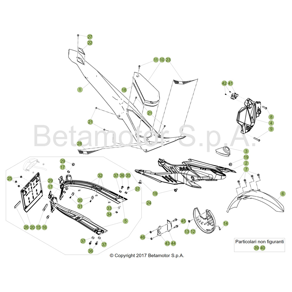 Beta EVO300 Factory 4T 17 Verkleidung/Sitzbank/Tank 1 Ersatzteile