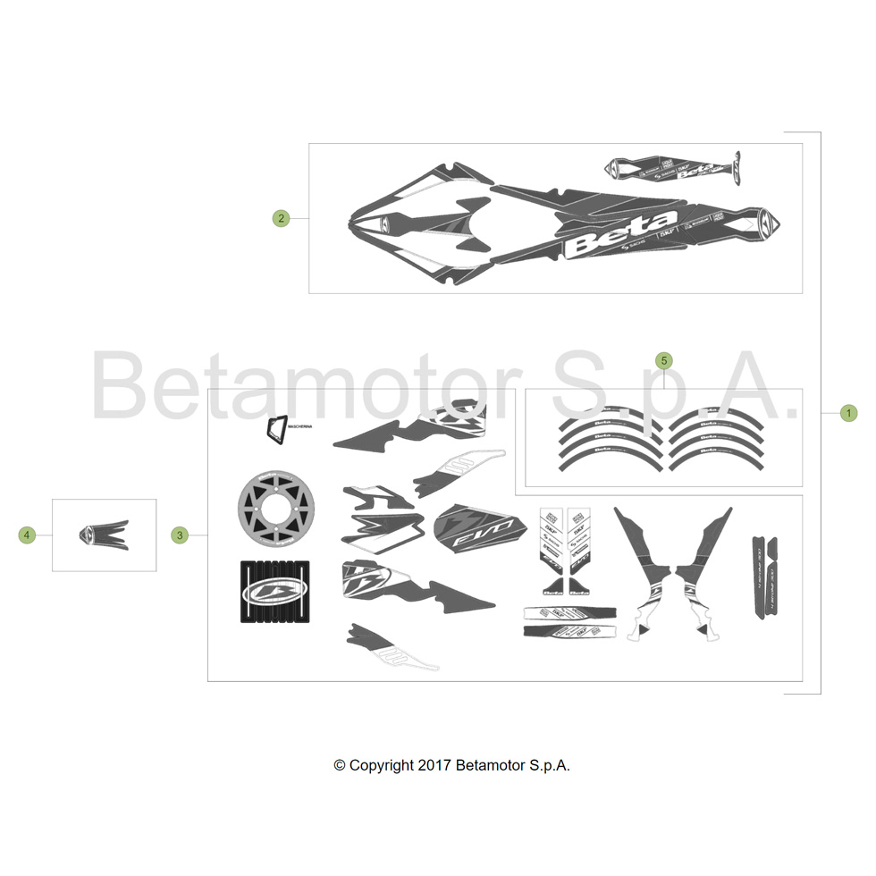 Beta EVO300 Factory 4T 17 Verkleidung/Sitzbank/Tank 2 Ersatzteile