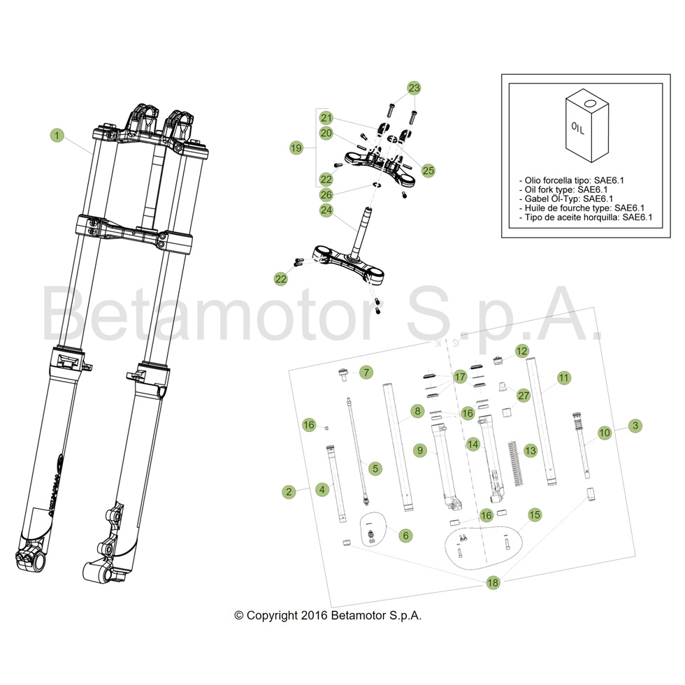 Beta EVO300 SS 17 Gabel Ersatzteile Beta EVO300 SS 17 Gabel Ersatzteile