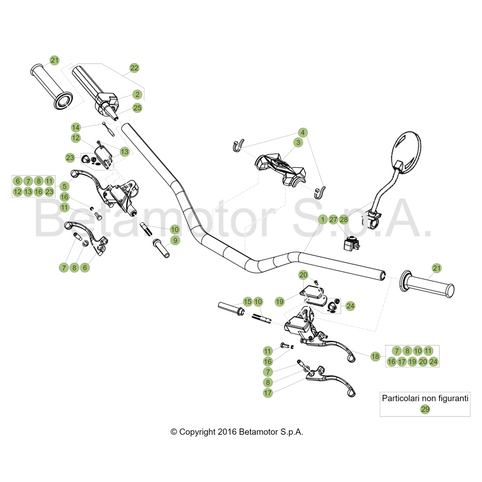 Beta EVO300 SS 17 Lenker/Armaturen Ersatzteile Beta EVO300 SS 17 Lenker/Armaturen Ersatzteile