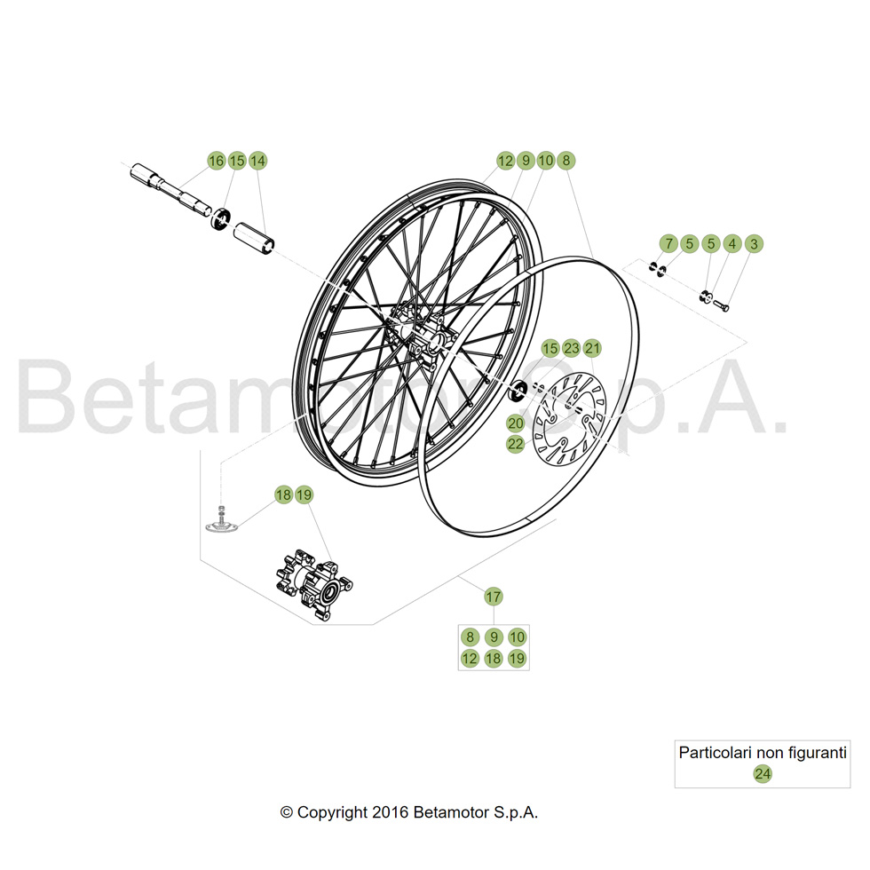 Beta EVO300 SS 17 Vorderrad Ersatzteile Beta EVO300 SS 17 Vorderrad Ersatzteile