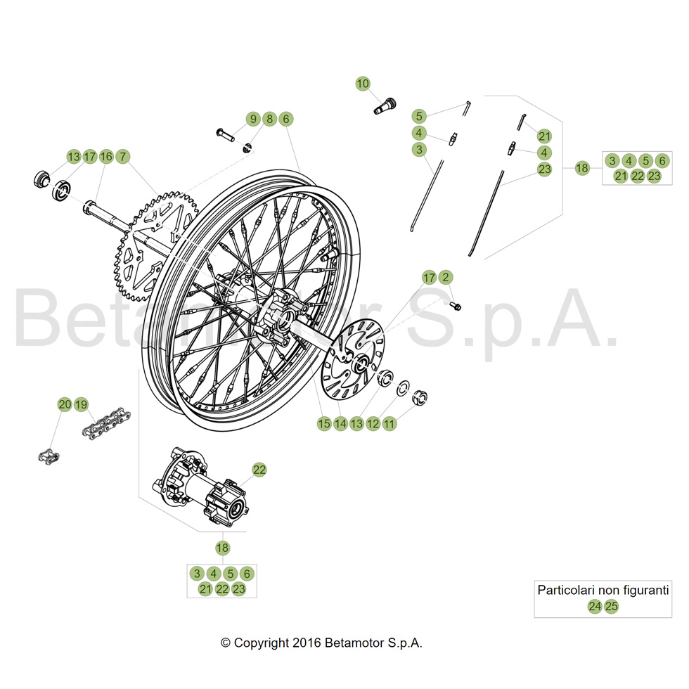 Beta EVO300 SS 17 Hinterrad Ersatzteile Beta EVO300 SS 17 Hinterrad Ersatzteile