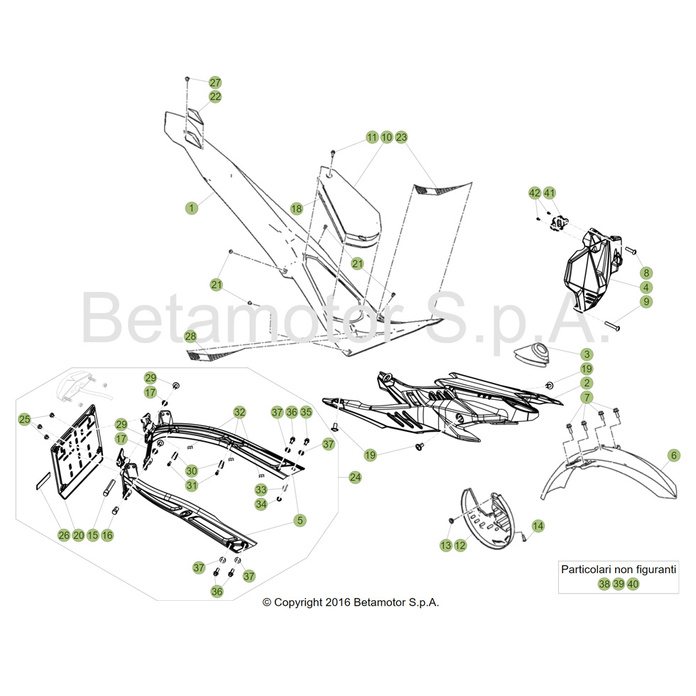 Beta EVO300 SS 18 Verkleidung/Sitzbank/Tank 1 Ersatzteile Beta EVO300 SS 18 Verkleidung/Sitzbank/Tank 1 Ersatzteile