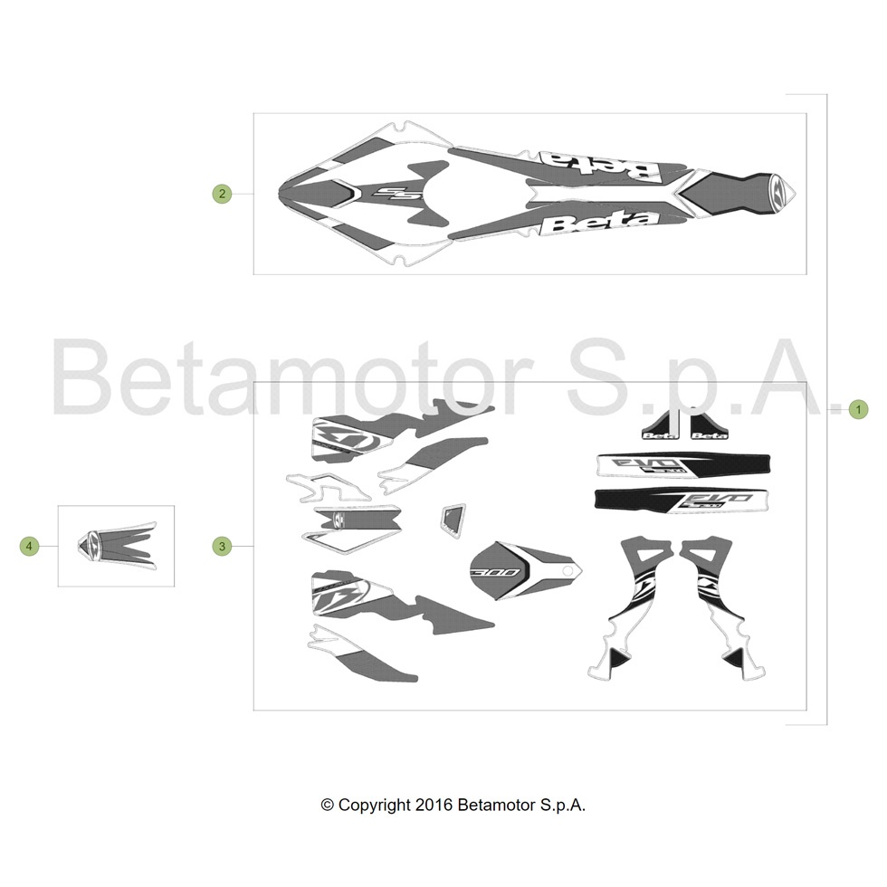 Beta EVO300 SS 18 Verkleidung/Sitzbank/Tank 2 Ersatzteile Beta EVO300 SS 18 Verkleidung/Sitzbank/Tank 2 Ersatzteile