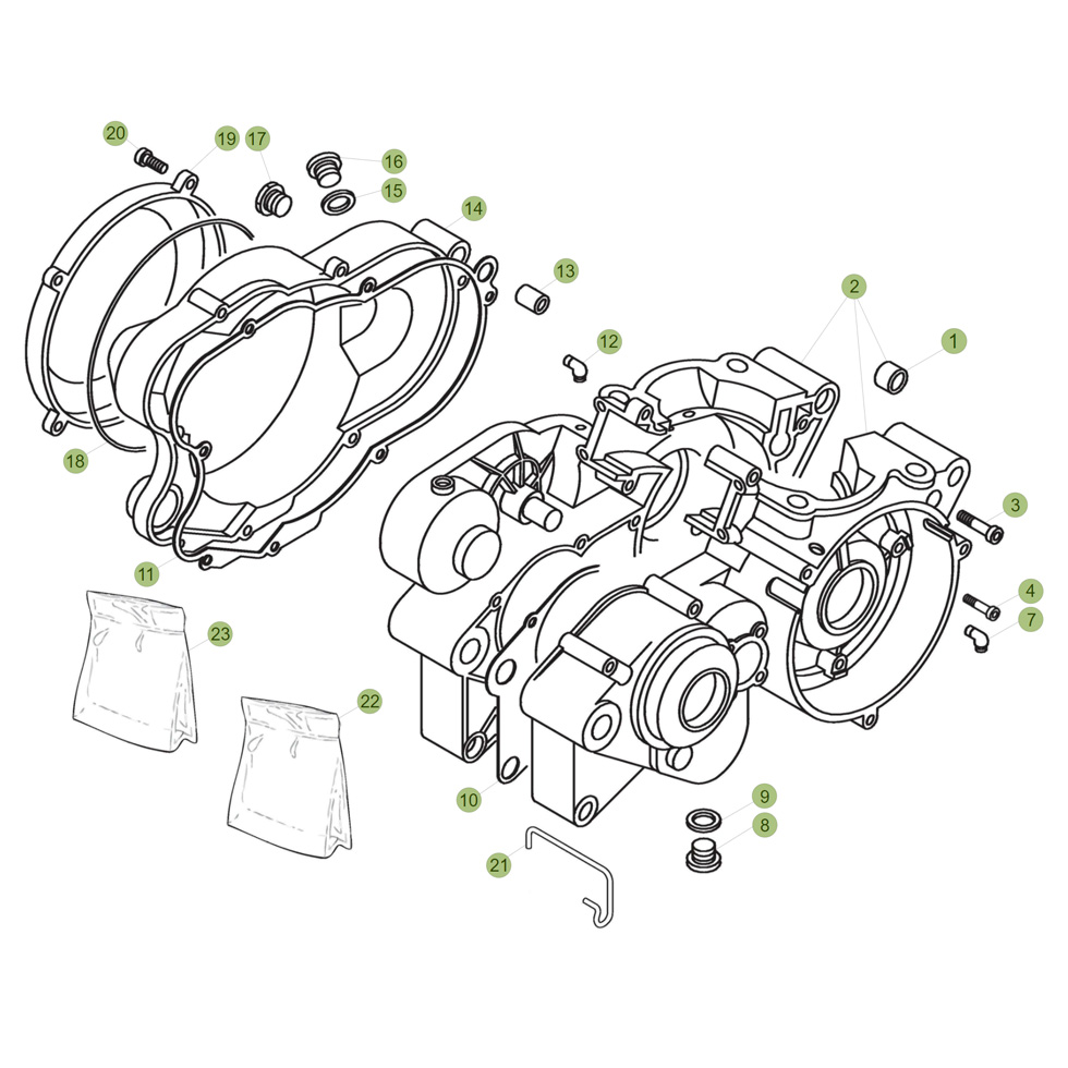 Beta EVO300 SS 17 Motorgehäuse Ersatzteile Beta EVO300 SS 17 Motorgehäuse Ersatzteile