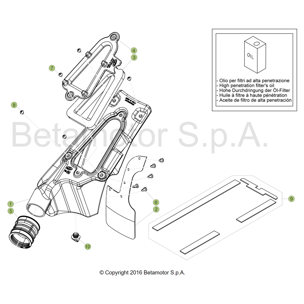 Beta EVO300 SS Factory 17 Luftfilterkasten Ersatzteile