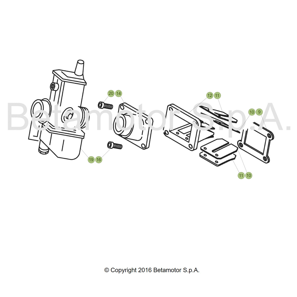 Beta EVO300 SS Factory 17 Vergaser 1 Ersatzteile