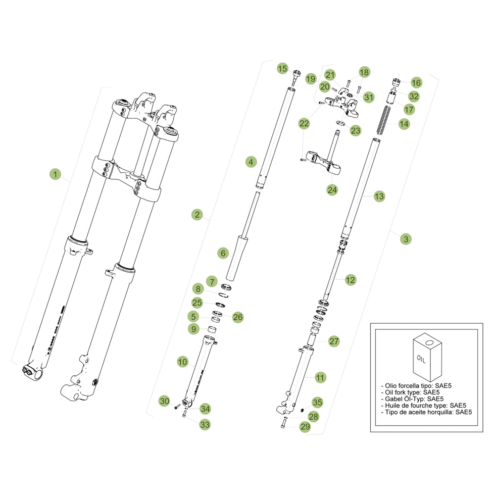 Beta EVO80 12 Gabel 5 Ersatzteile Beta EVO80 12 Gabel 5 Ersatzteile