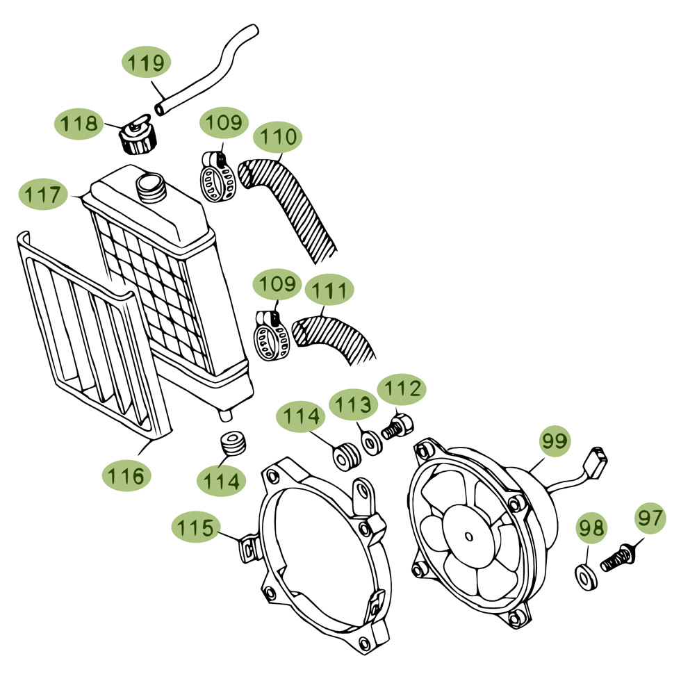 Beta EVO80 12 Kühlsystem Ersatzteile Beta EVO80 12 Kühlsystem Ersatzteile
