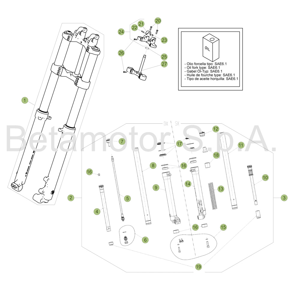 Beta EVO80 18 Gabel Ersatzteile