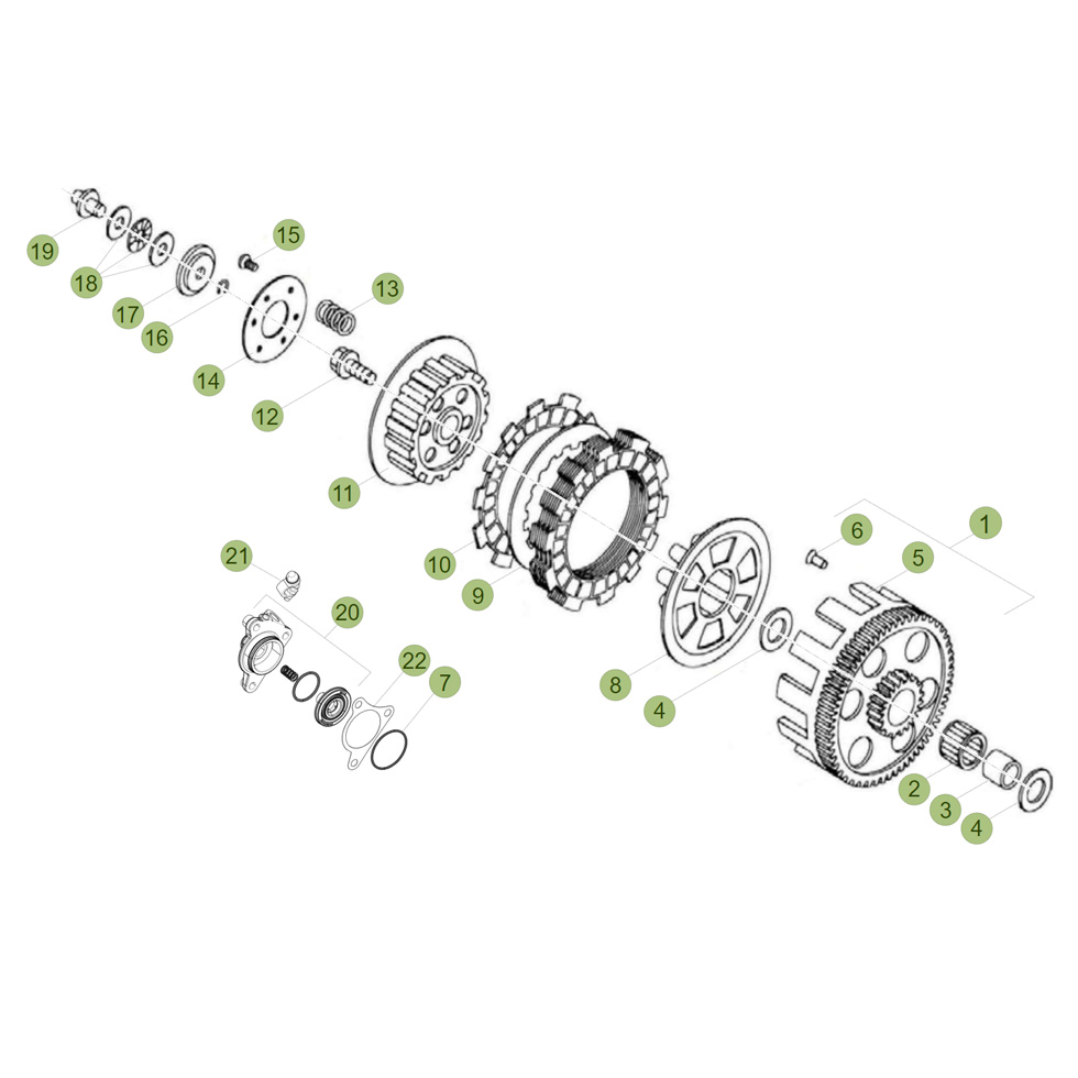 Beta EVO80 18 Primärtrieb/Kupplung Ersatzteile Beta EVO80 18 Primärtrieb/Kupplung Ersatzteile
