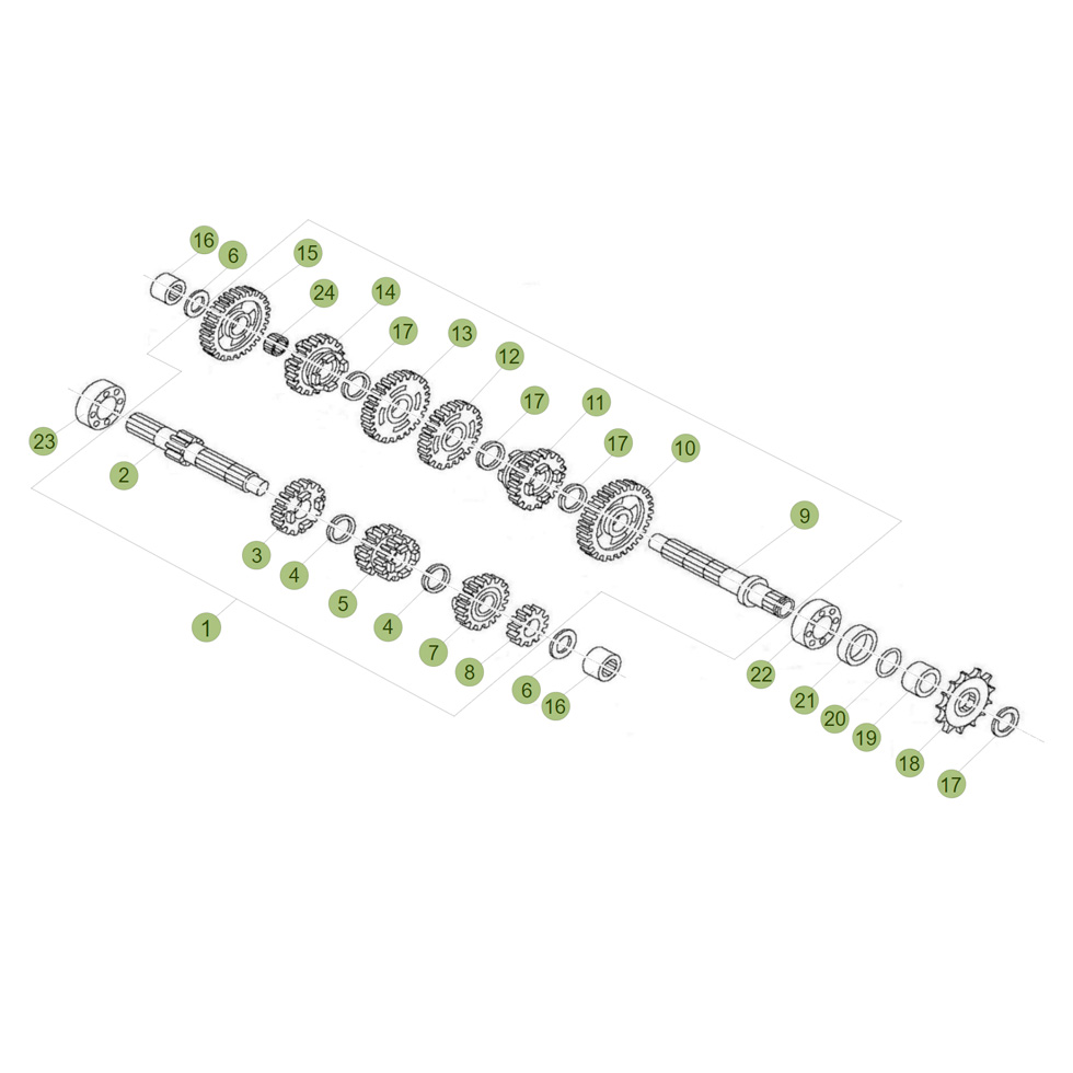 Beta EVO80 17 Getriebe Ersatzteile Beta EVO80 17 Getriebe Ersatzteile