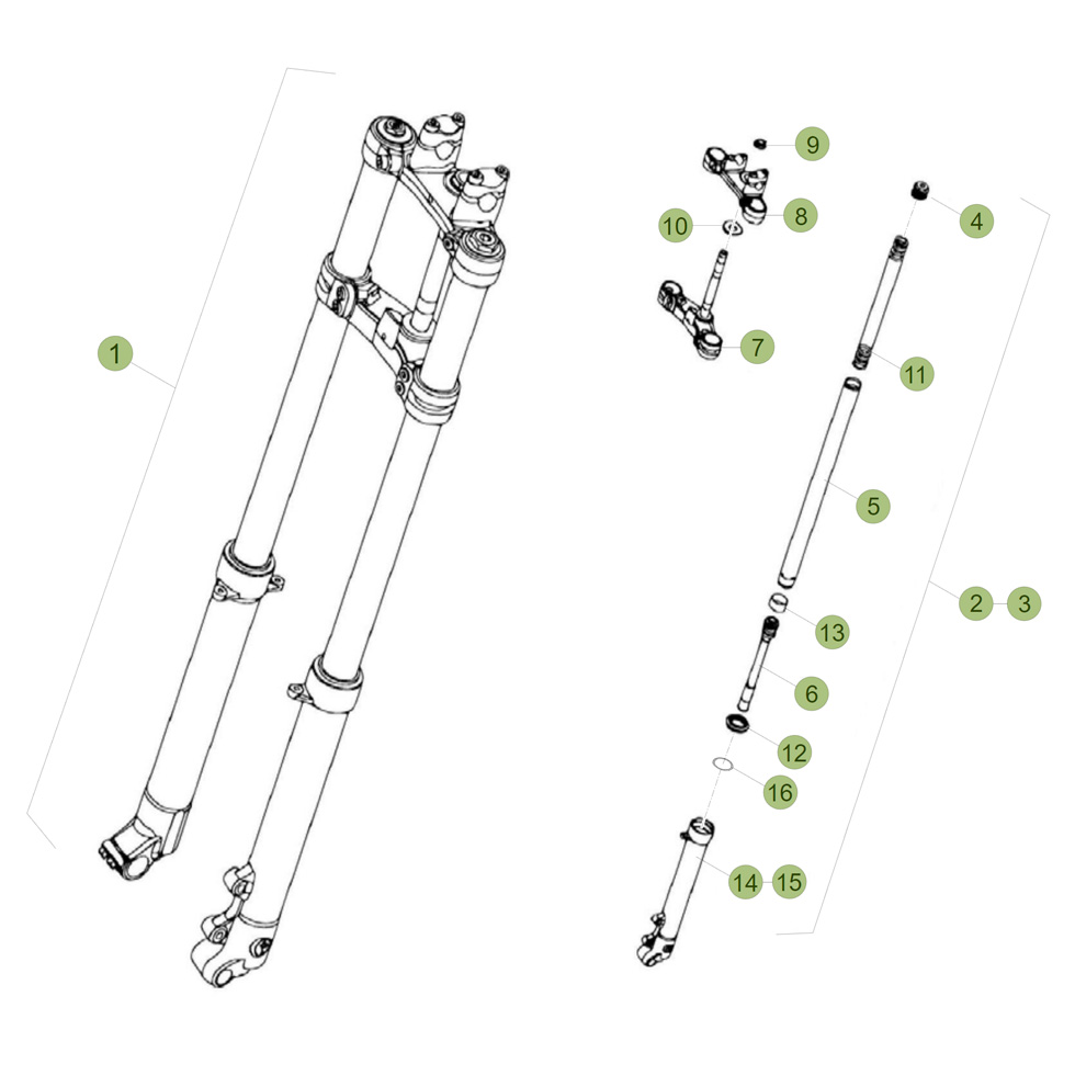Beta EVO80 Junior 09 Gabel Ersatzteile Beta EVO80 Junior 09 Gabel Ersatzteile