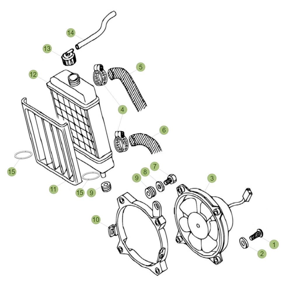 Beta EVO80 Junior 19 Kühlsystem Ersatzteile Beta EVO80 Junior 19 Kühlsystem Ersatzteile