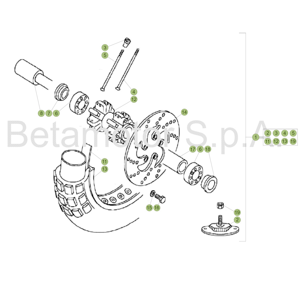 Beta EVO80 Junior 19 Vorderrad Ersatzteile