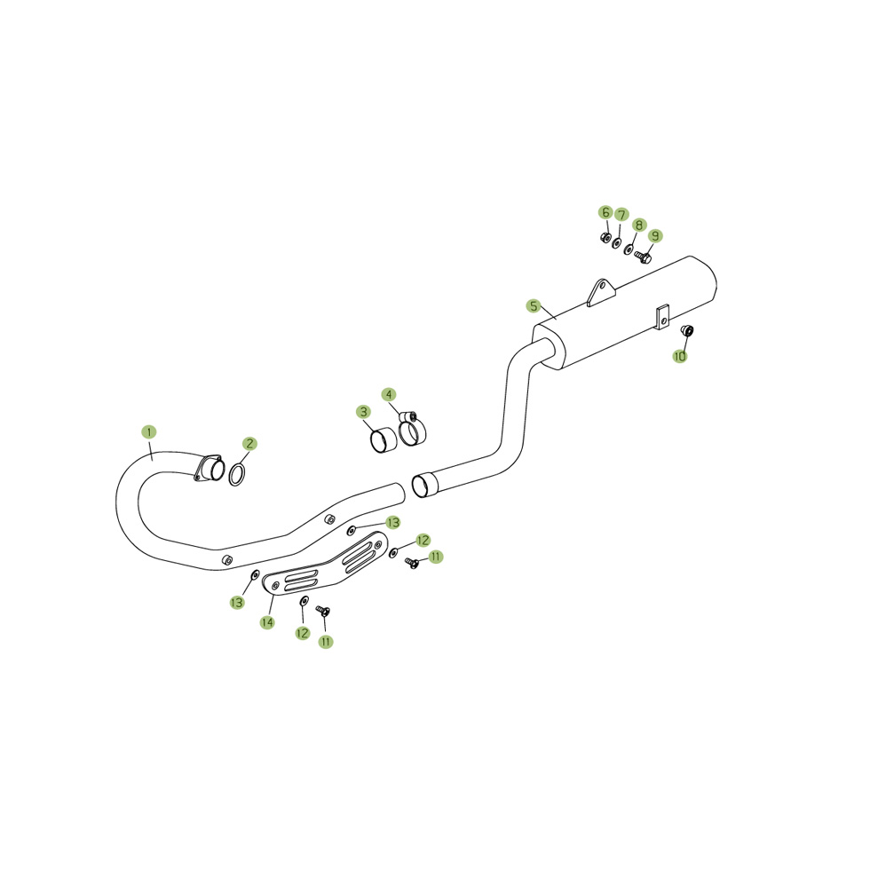Beta RE125 09 Auspuffsystem Ersatzteile