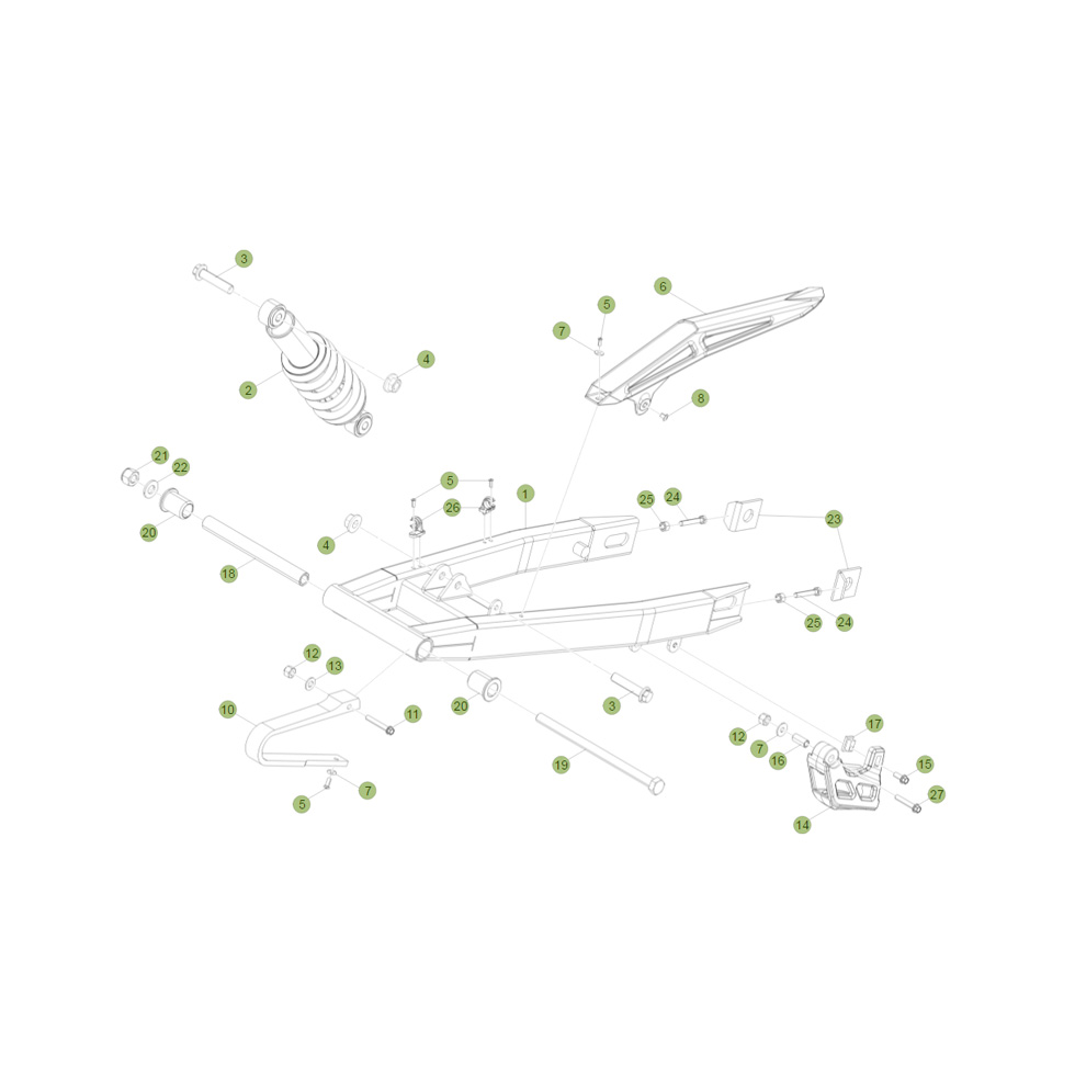 Beta RE125 13-14 Schwingarm/Federbein Ersatzteile