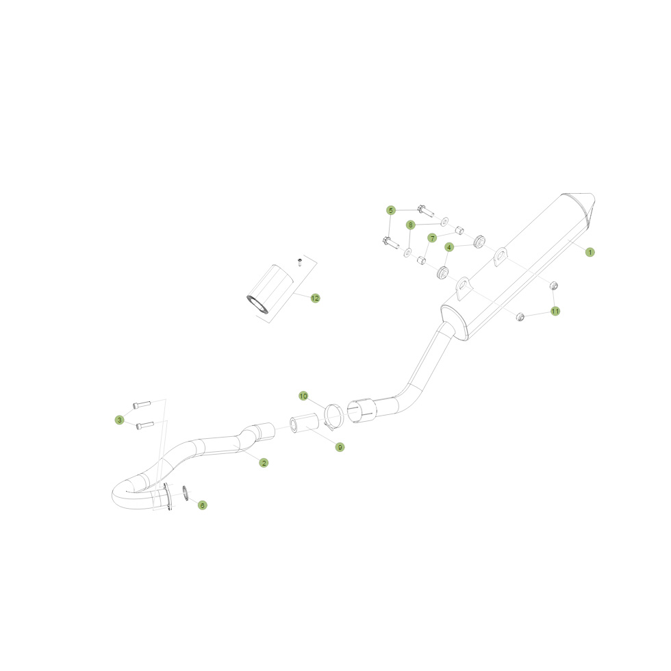 Beta RE125 13-14 Auspuffsystem Ersatzteile