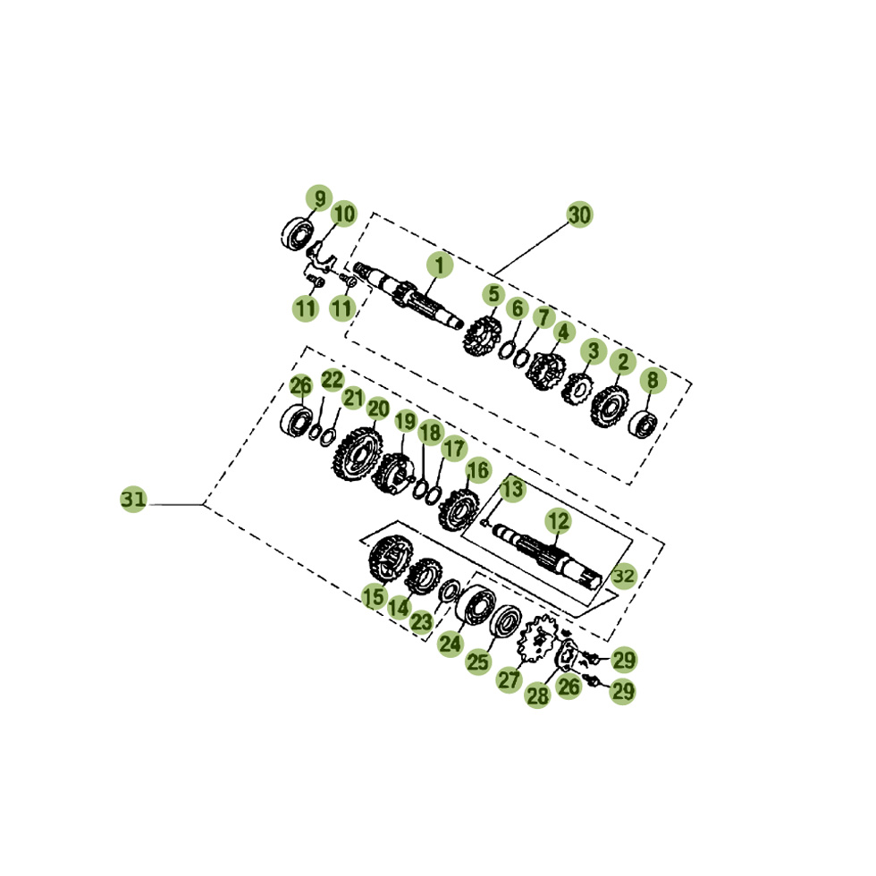 Beta RE125 15 Getriebe Ersatzteile