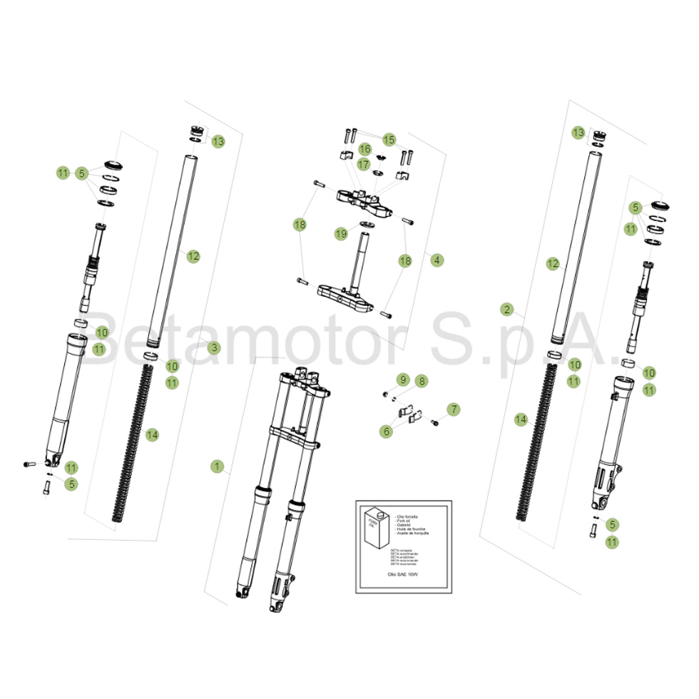 Beta RE125 16 Gabel Ersatzteile