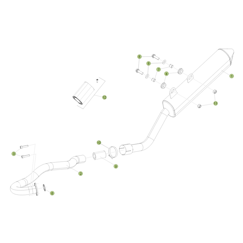 Beta RE125 16 Auspuffsystem Ersatzteile