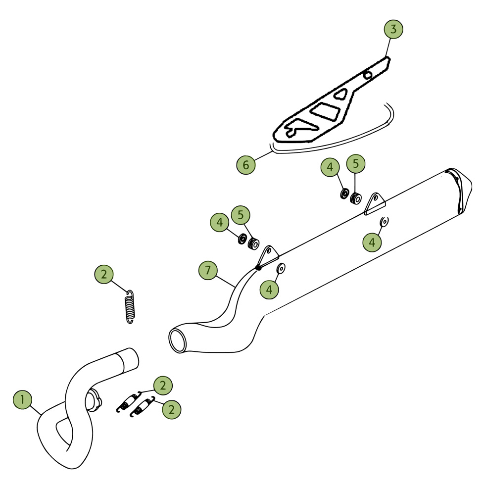 Beta REV250 4T 07 Auspuffsystem Ersatzteile