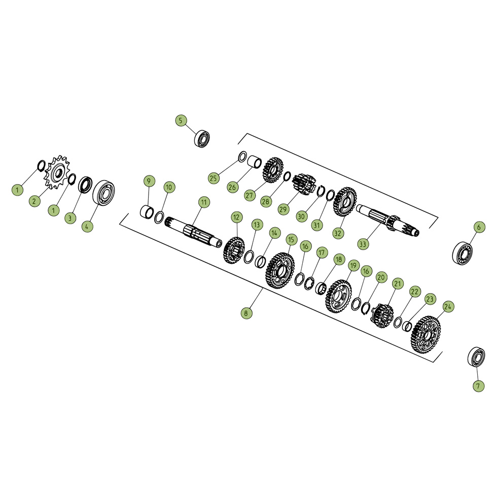 Beta REV250 4T 07 Getriebe Ersatzteile