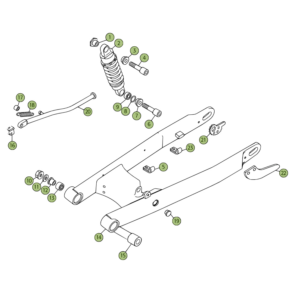 Beta REV250 4T 08 Schwingarm/Federbein Ersatzteile